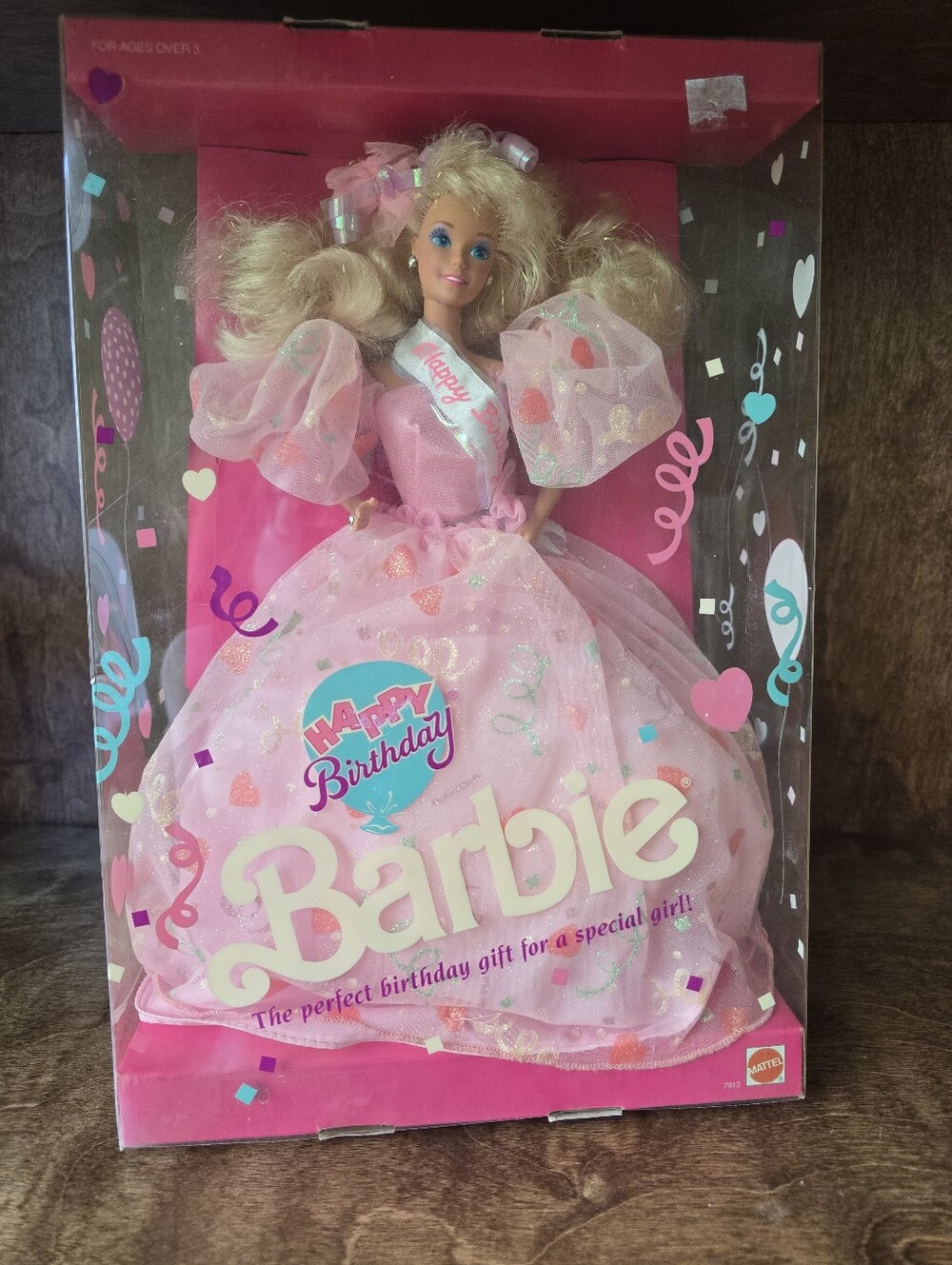 Vintage 1990 Mattel Happy Birthday Barbie Doll Blonde #7913 NIB NRFB